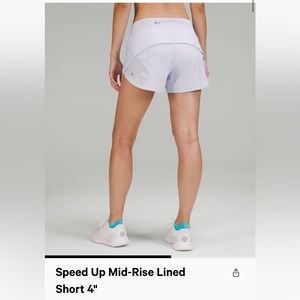 Lululemon Speed Up Mid Rise Lined Short 4” Size 4